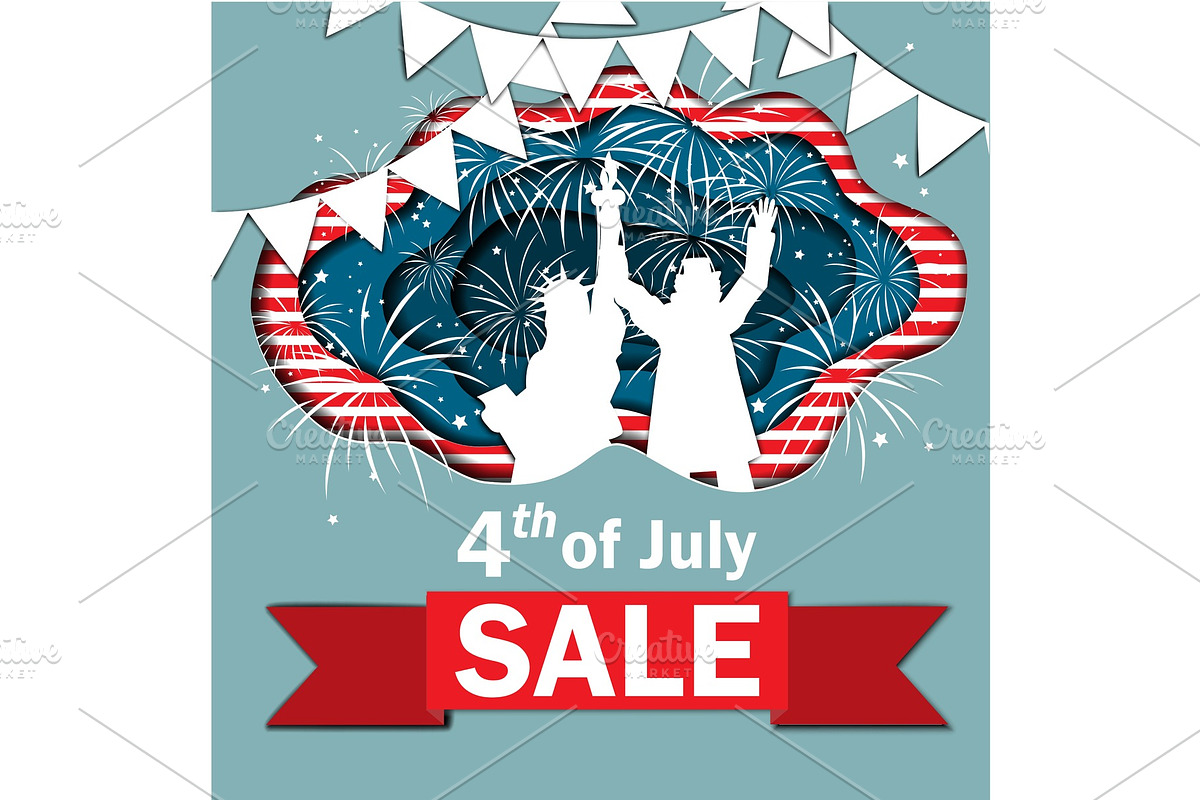 Independence Day Sale vector illustration. in Objects - product preview 8