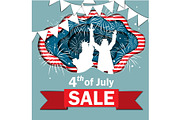 Independence Day Sale vector illustration.
