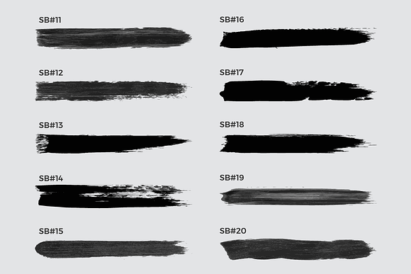 100 Brush Strokes For Illustrator in Photoshop Brushes - product preview 2