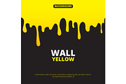 Background illustration with yellow paint dripping