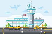 Airport Flat Vector Illustration