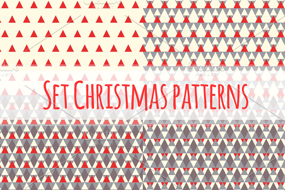 Set Christmas geometric patterns in Patterns - product preview 8