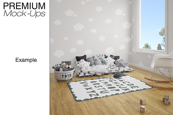 Kids Room Carpets - 4 Shapes in Product Mockups - product preview 13