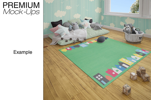 Kids Room Carpets - 4 Shapes in Product Mockups - product preview 34