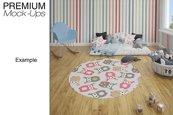 Kids Room Carpets - 4 Shapes in Product Mockups - product preview 37