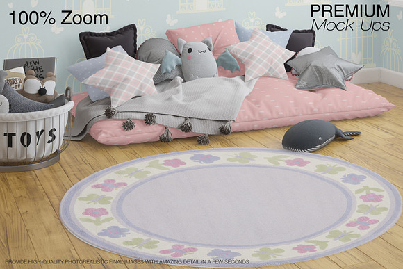 Kids Room Carpets - 4 Shapes in Product Mockups - product preview 38