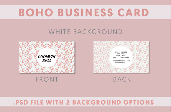 2 Boho Business Card Template in Business Card Templates - product preview 1