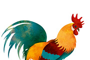 painted Rooster with clipping path
