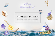 Romantic Sea Summer Watercolor Set