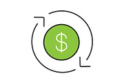 Dollar currency exchange color icon
