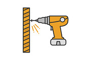 Portable electric screwdriver color icon
