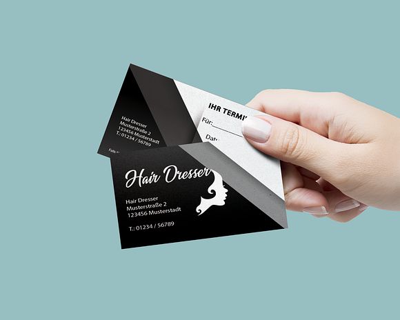 Hairdresser Business Card Design in Graphics - product preview 1