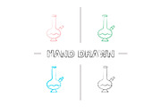 Bong hand drawn icons set
