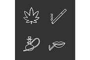 Smoking chalk icons set