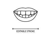 Beautiful smile with healthy teeth linear icon