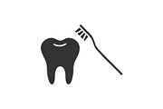 Correct teeth brushing glyph icon