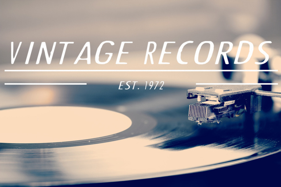 Vintage Records Logo Vector & PSD in Templates - product preview 8