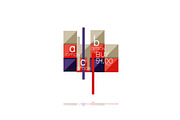 Square option infographic banner. Data and information visualization, geometric design
