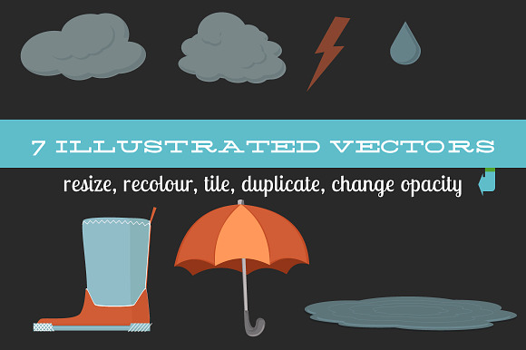 Rainy Day Vector Graphics Icons in Illustrations - product preview 1