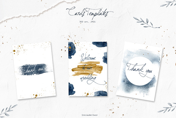 Blue Night Watercolor collection in Illustrations - product preview 4