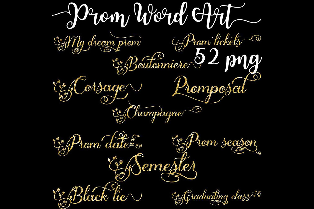 Prom Word Art in Illustrations - product preview 8