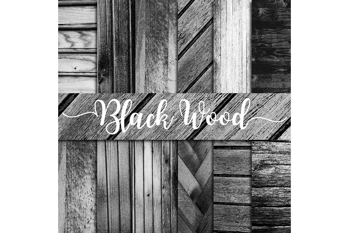 Black Wood Digital Paper in Textures - product preview 8