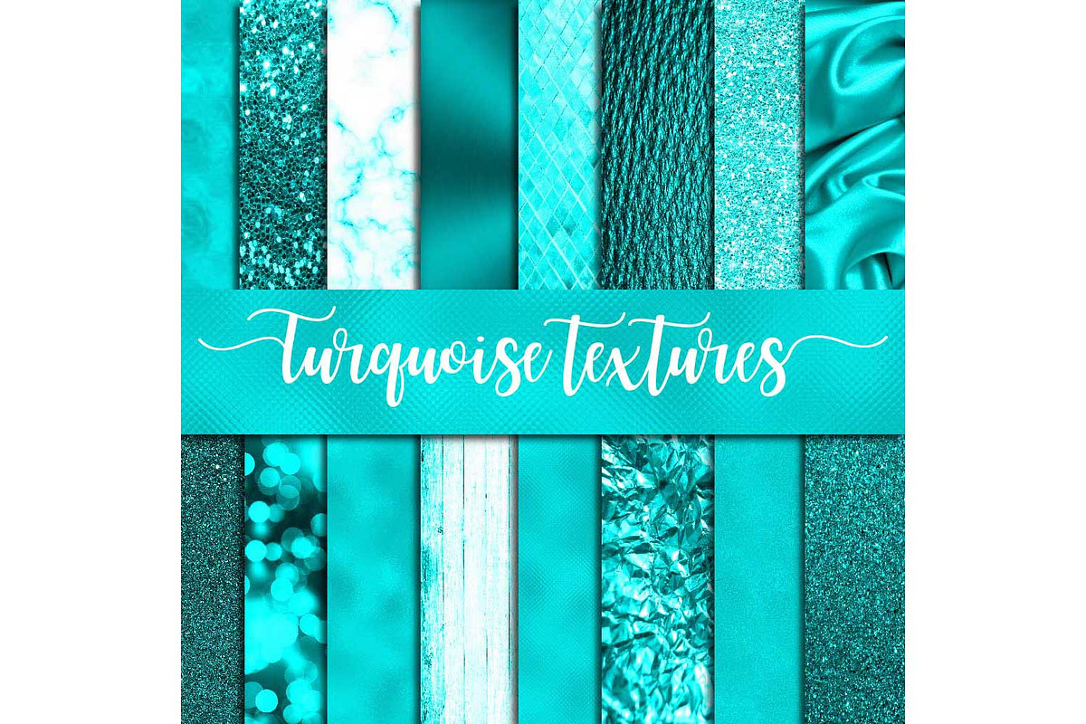 Turquoise Textures Digital paper in Textures - product preview 8