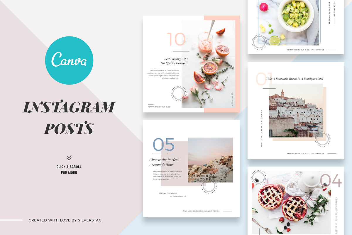 CANVA Food & Travel Instagram Posts in Instagram Templates - product preview 8