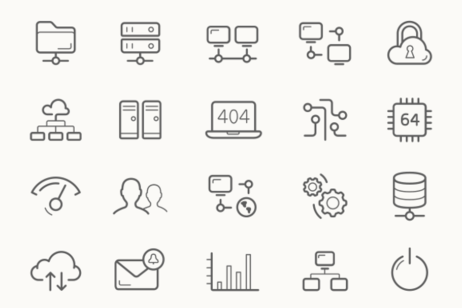 Network Hosting and Servers icons in Server Icons - product preview 8