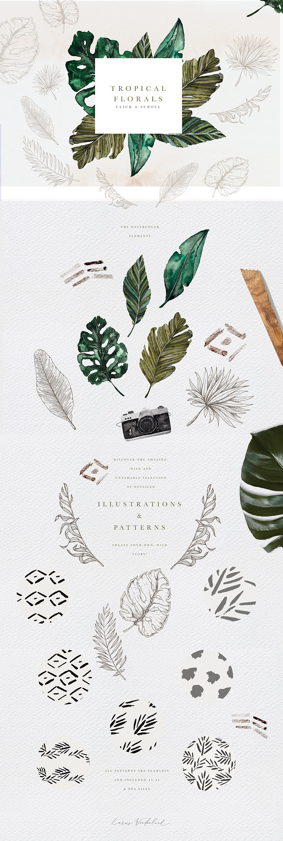 Tropical Ethno Watercolor & Patterns in Illustrations - product preview 6