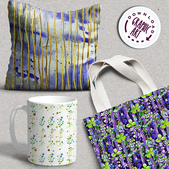 Violets Seamless Pattern  in Patterns - product preview 2