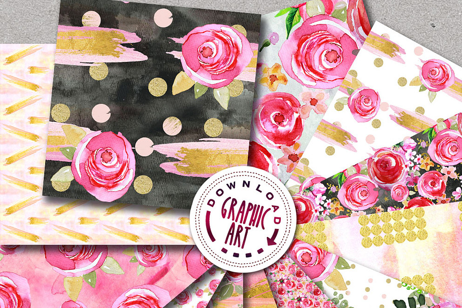 Shabby Chic Rose Seamless Pattern in Patterns - product preview 8