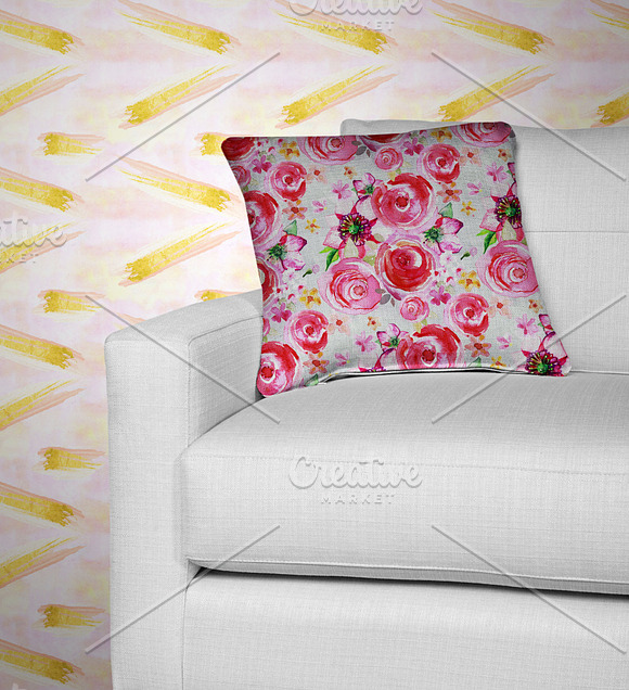 Shabby Chic Rose Seamless Pattern in Patterns - product preview 3
