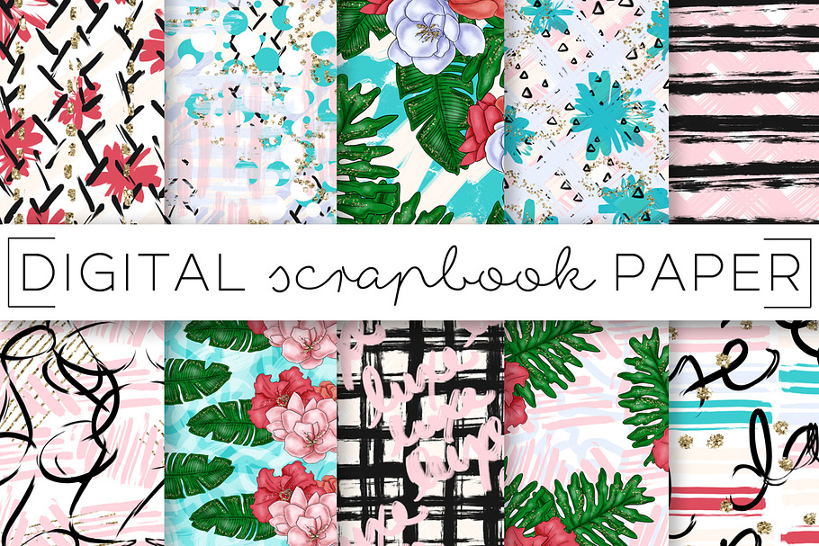 Tropical Abstract Digital Papers in Patterns - product preview 8