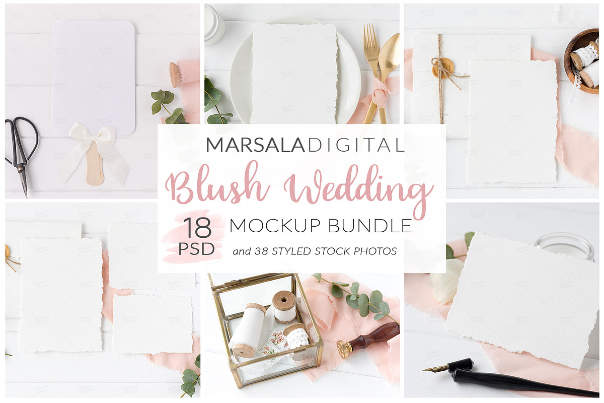 Elegant Blush Wedding Mockup Bundle in Product Mockups - product preview 8