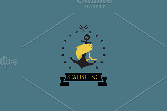 Sea Fishing Logo in Logo Templates - product preview 2