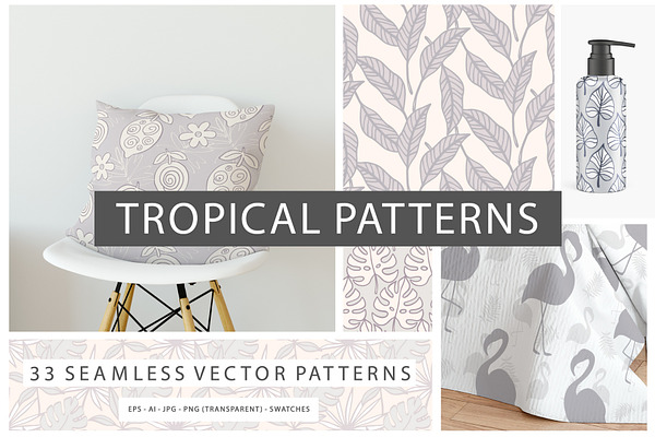 Tropical Seamless Vector Patterns