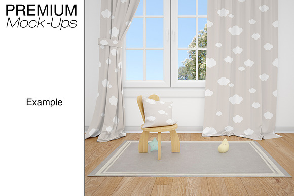 Nursery Rugs & Curtains Mockup Set in Product Mockups - product preview 6
