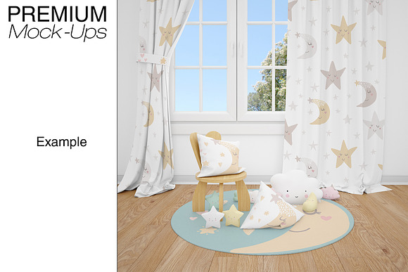 Nursery Rugs & Curtains Mockup Set in Product Mockups - product preview 8