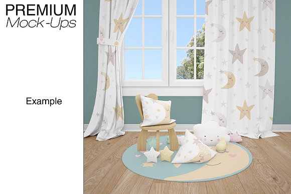 Nursery Rugs & Curtains Mockup Set in Product Mockups - product preview 9