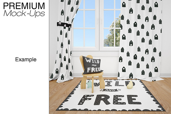 Nursery Rugs & Curtains Mockup Set in Product Mockups - product preview 10