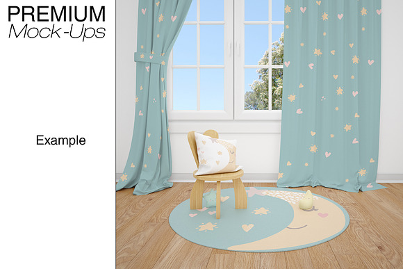 Nursery Rugs & Curtains Mockup Set in Product Mockups - product preview 11