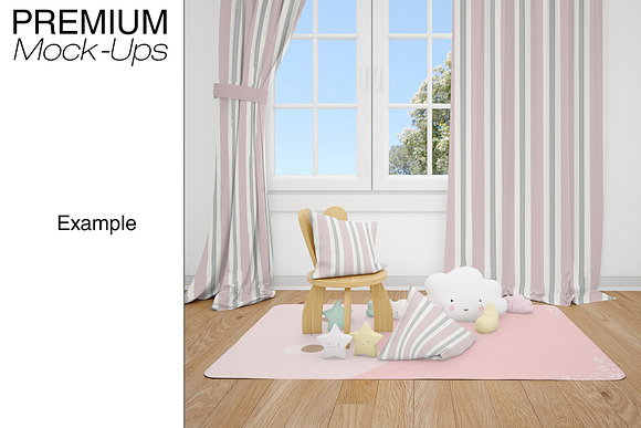 Nursery Rugs & Curtains Mockup Set in Product Mockups - product preview 12