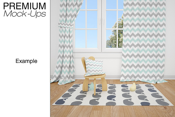 Nursery Rugs & Curtains Mockup Set in Product Mockups - product preview 14