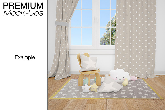 Nursery Rugs & Curtains Mockup Set in Product Mockups - product preview 15