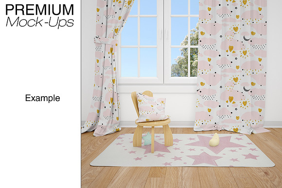 Nursery Rugs & Curtains Mockup Set in Product Mockups - product preview 17