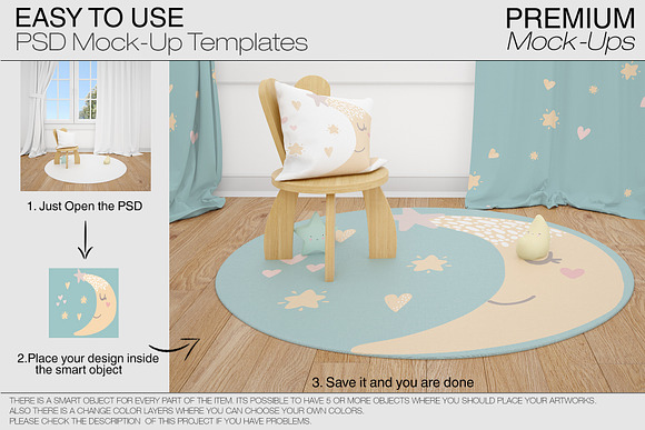Nursery Rugs & Curtains Mockup Set in Product Mockups - product preview 18