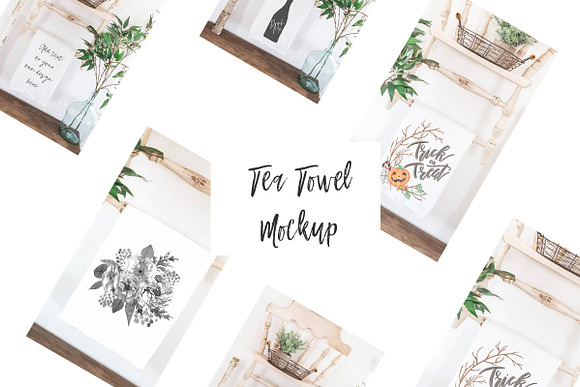 Rustic White Tea Towel Mockup in Templates - product preview 8