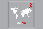  illustration of red AIDS ribbon