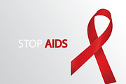 illustration of red AIDS ribbon